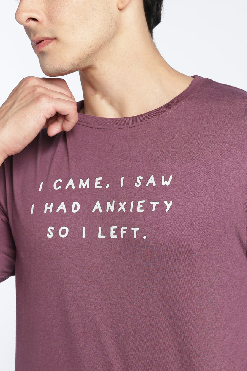 Mens Regular Mauve  T-Shirt - Image 3