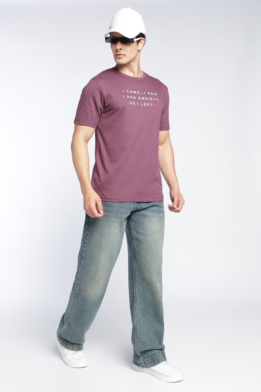 Mens Regular Mauve  T-Shirt - Image 6