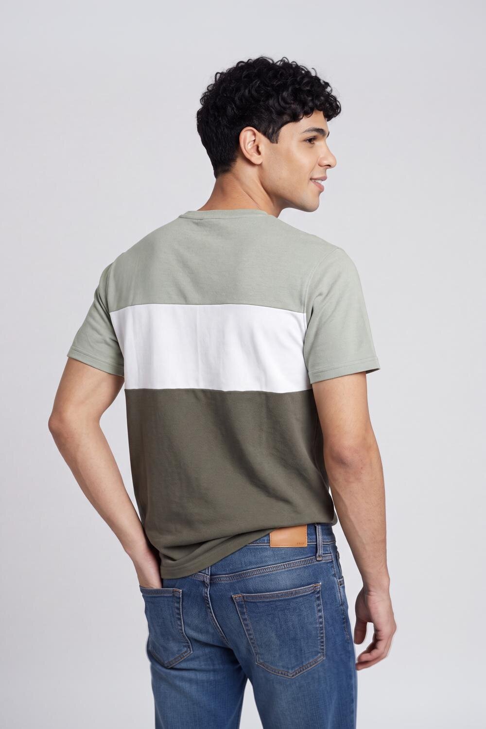 Olive Cotton Regular Fit T-Shirt For Men - Image 5