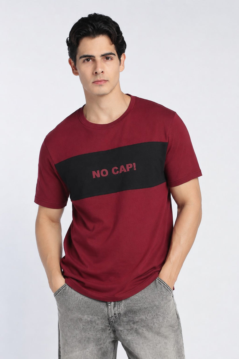 Maroon Cotton Regular Fit T-Shirt For Men - Image 2
