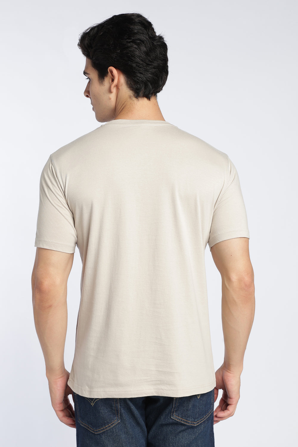 Beige Graphic Relaxed Fit T-Shirt For Men - Image 6