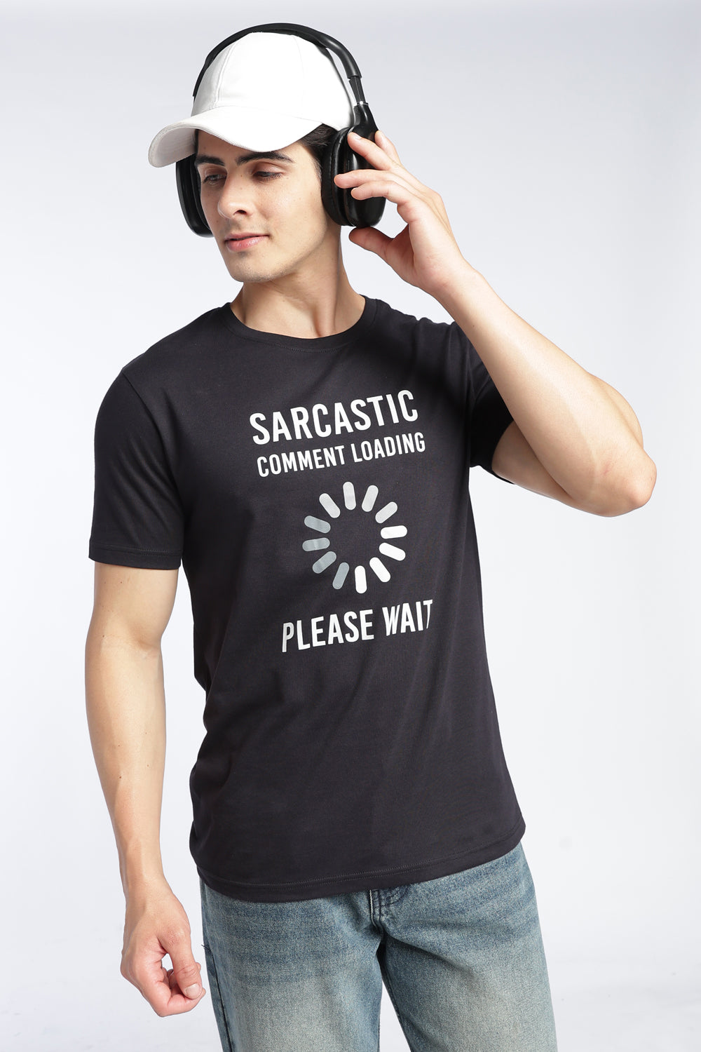 Black Letter Regular Fit T-Shirt For Men - Image 1