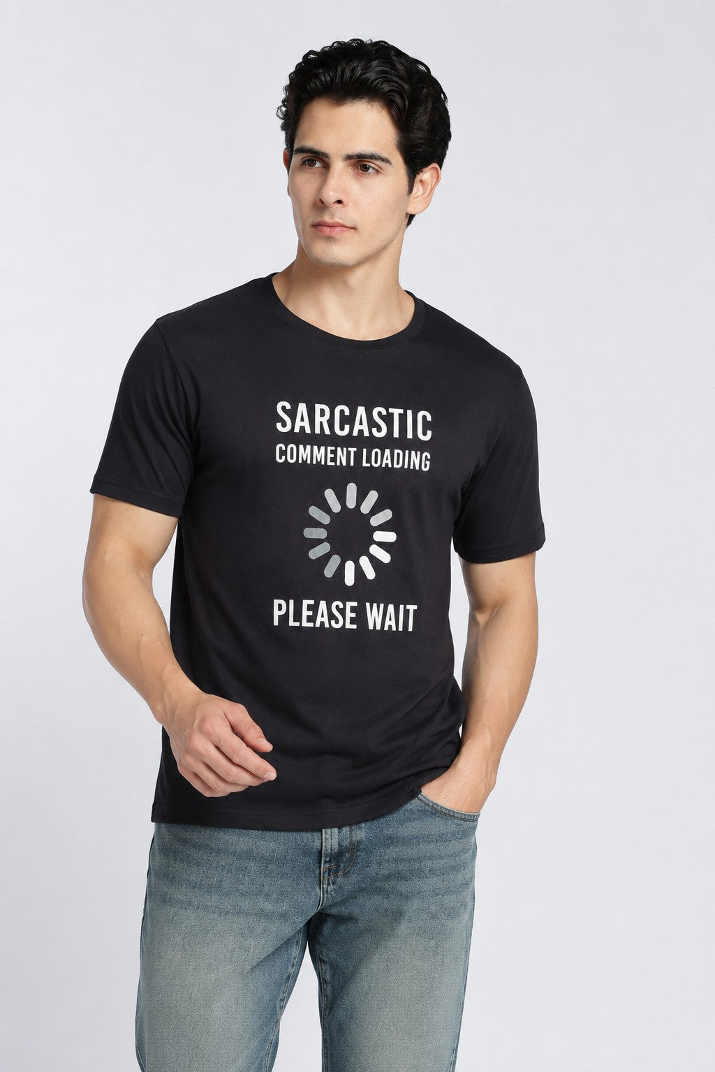 Black Letter Regular Fit T-Shirt For Men - Image 2