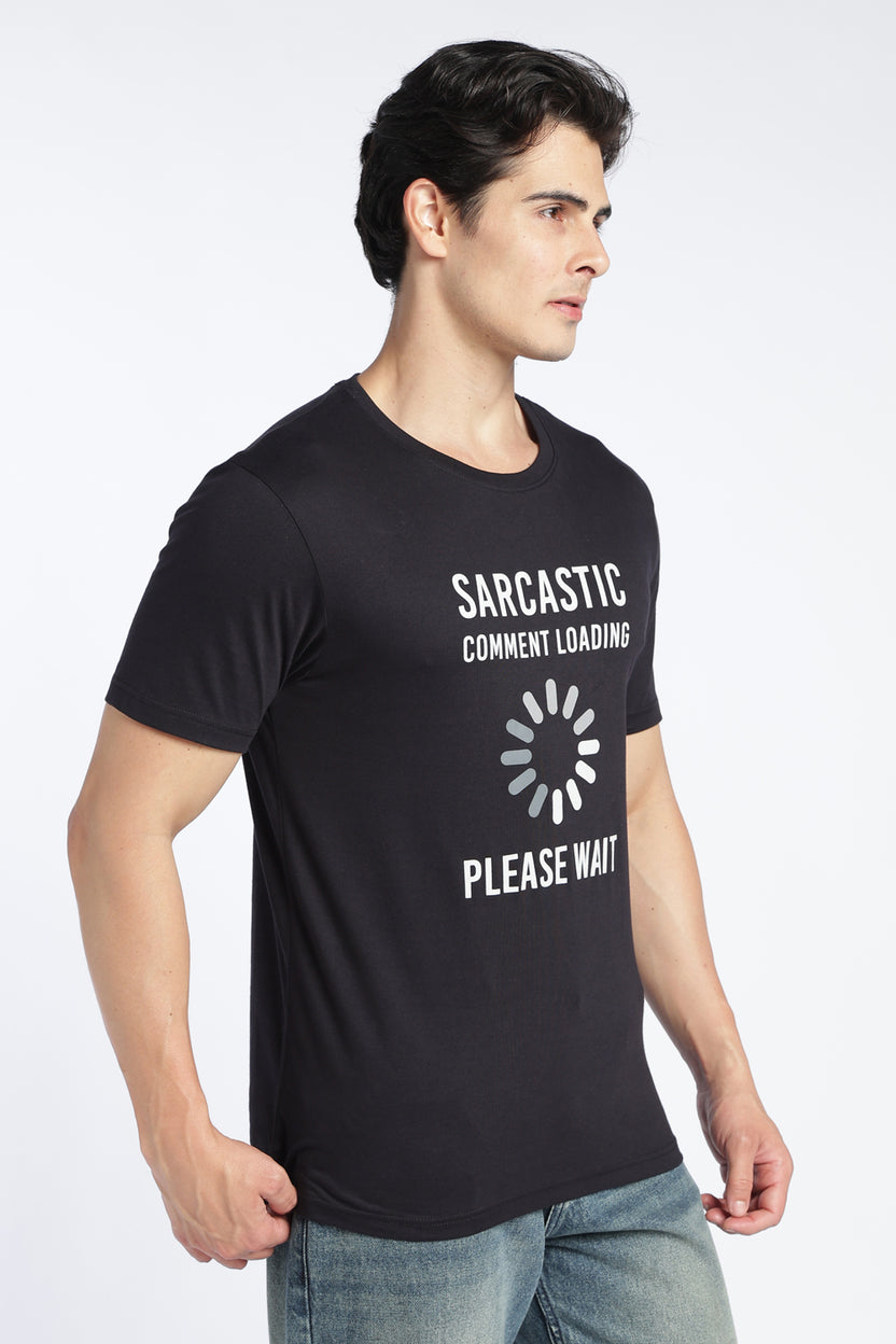 Black Letter Regular Fit T-Shirt For Men - Image 4