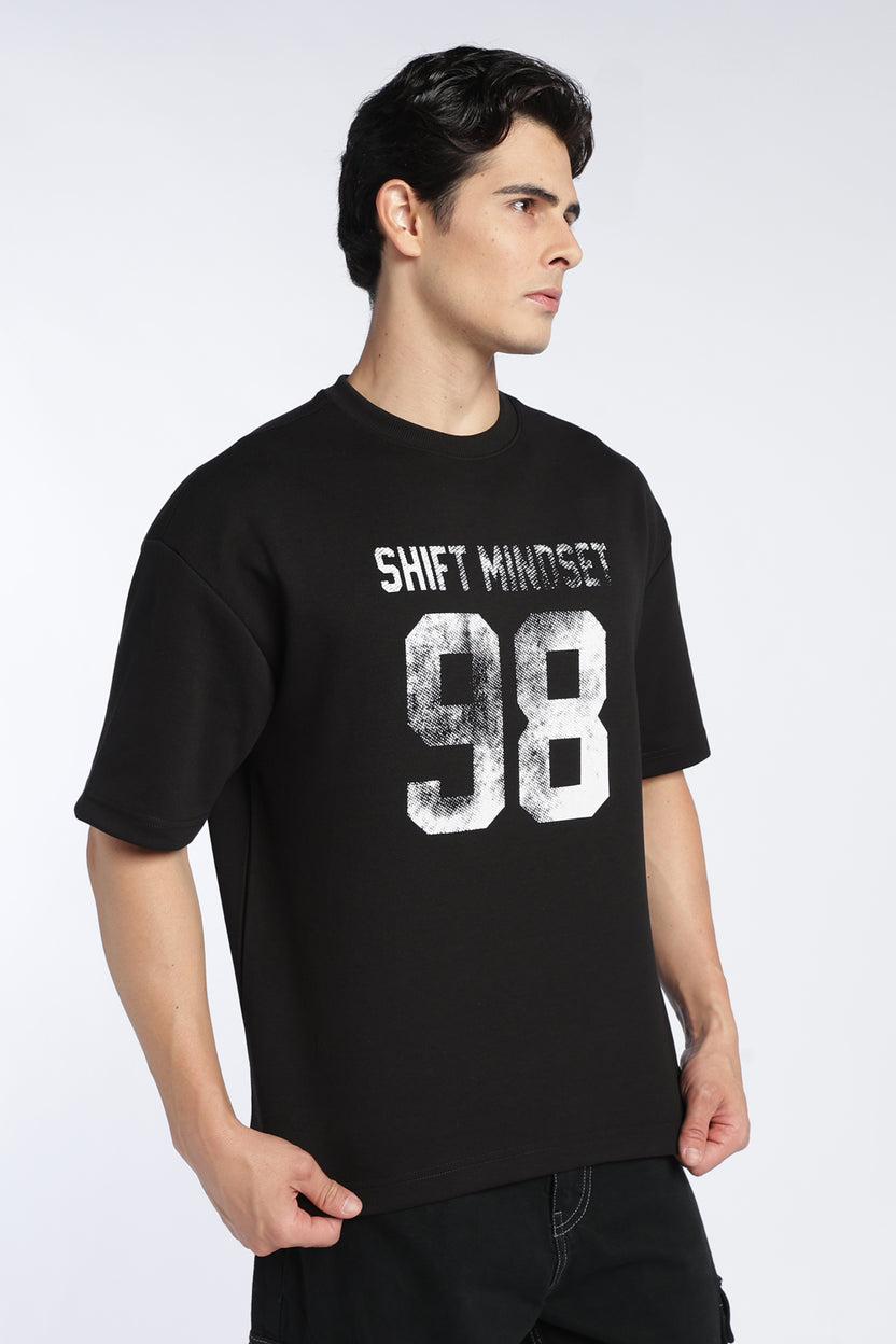 Black Letter Cotton Blend Regular Fit T-Shirt For Men - Image 4