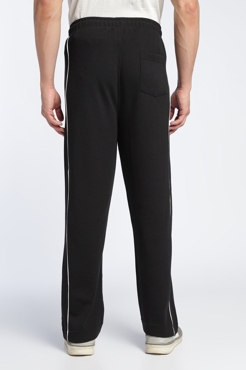 Mens Relaxed Solid Black Track Pant - Image 5