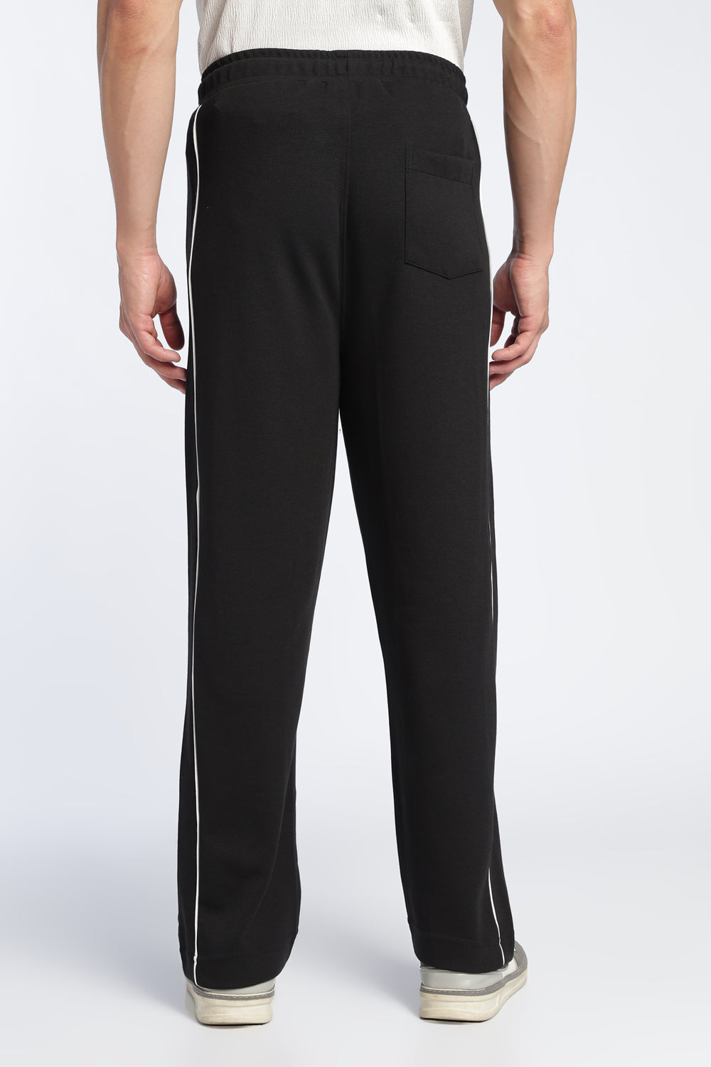 Mens Relaxed Solid Black Track Pant - Image 5