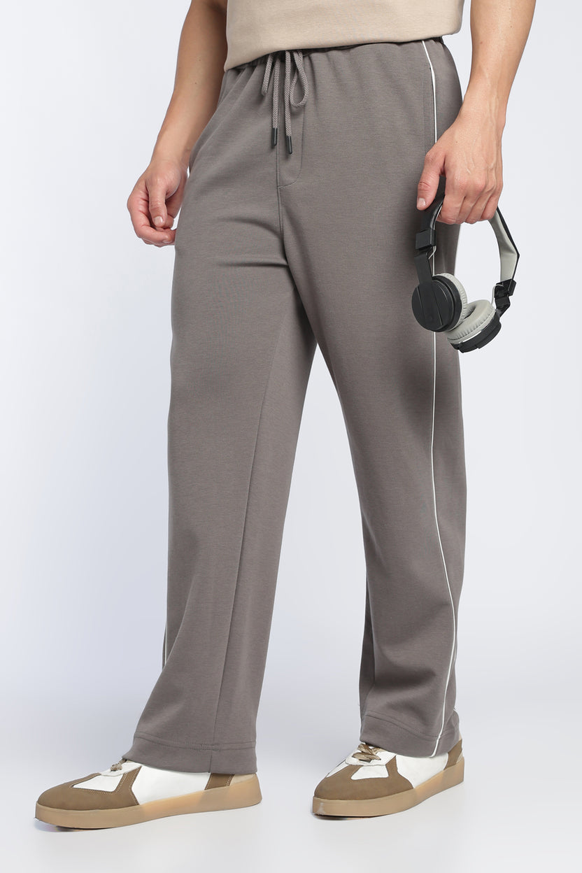 Mens Relaxed Solid Grey Track Pant - Image 1