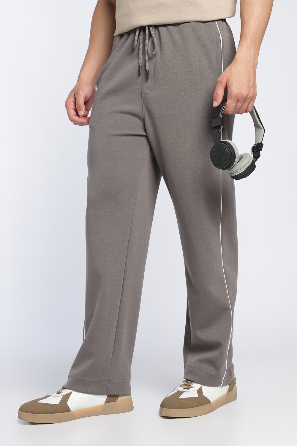 Mens Relaxed Solid Grey Track Pant - Image 1