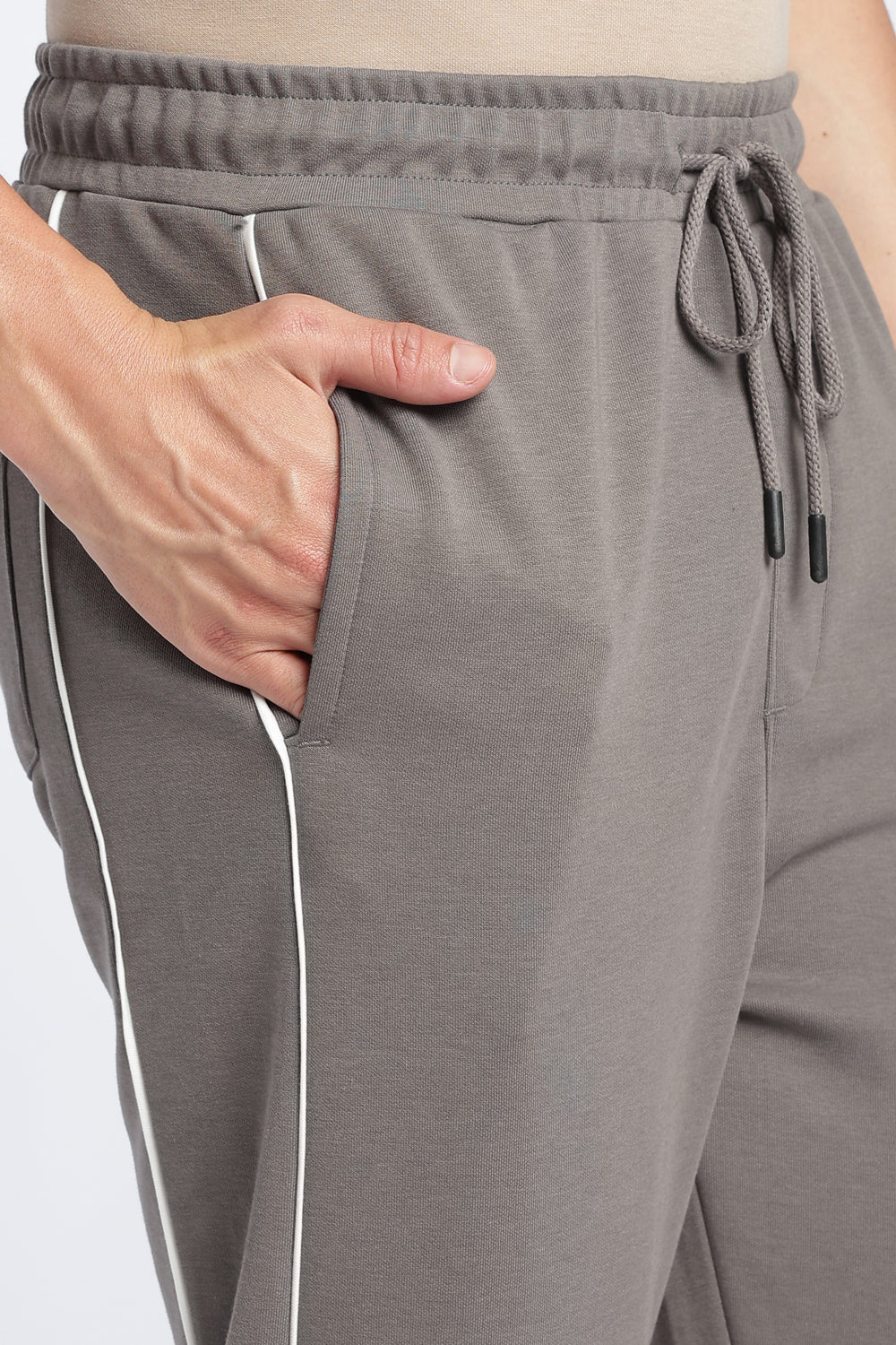 Mens Relaxed Solid Grey Track Pant - Image 3