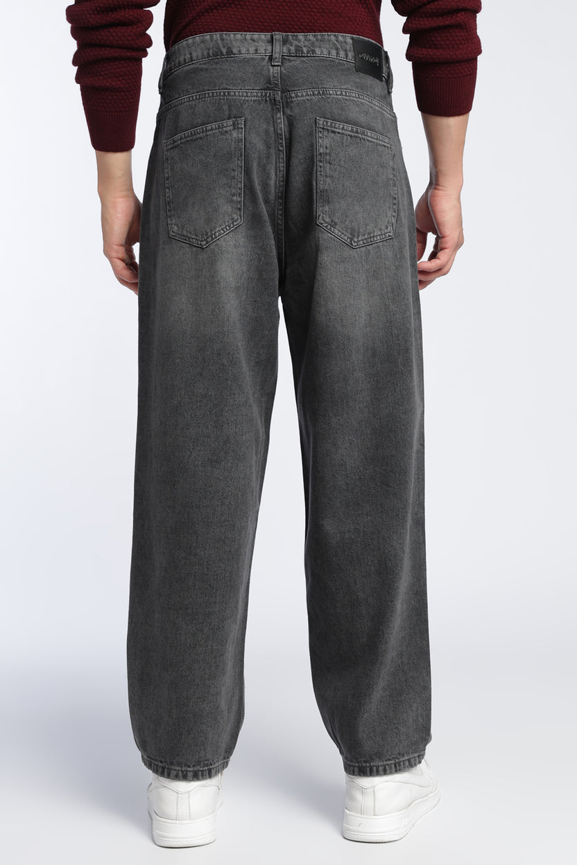 Charcoal Barrel Fit Jeans With 5 Pocket For Men - Image 5