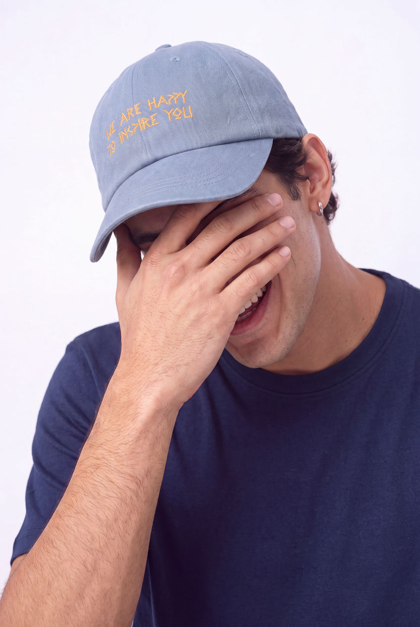 Blue Embroidered Cap For Men - Image 1
