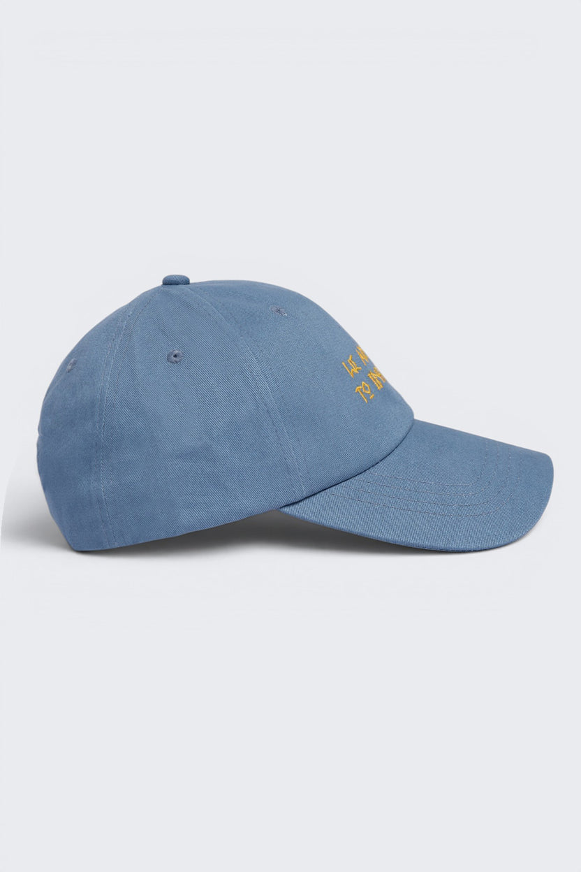 Blue Embroidered Cap For Men - Image 4