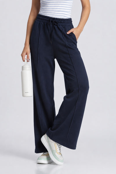 Navy Regular Fit Trouser With 2 Pocket For Women