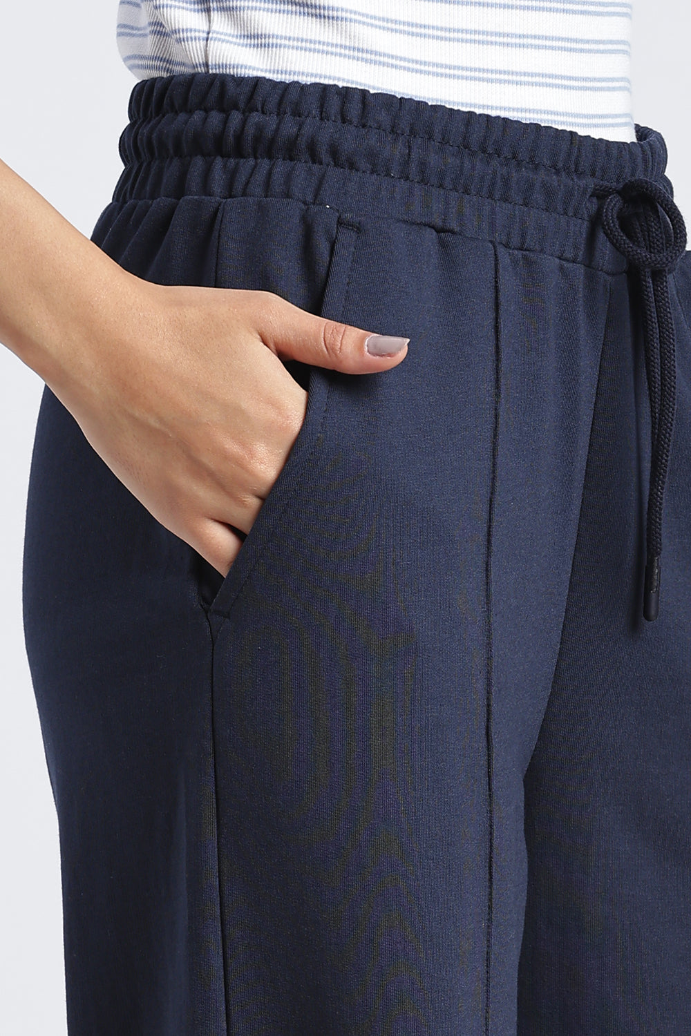 Navy Regular Fit Trouser With 2 Pocket For Women - Image 3