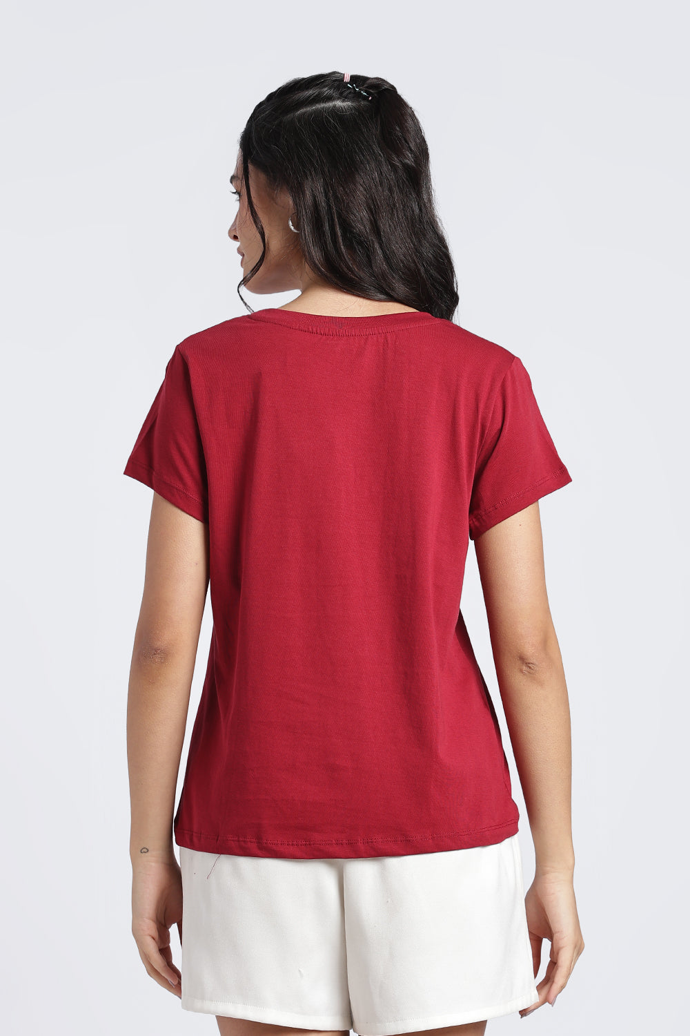 Red Graphic Regular Fit T-Shirt For Women - Image 5