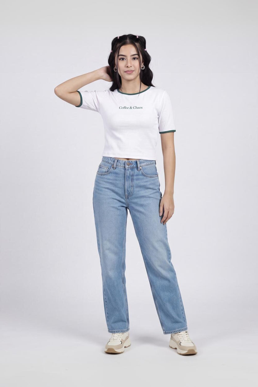 White Regular Fit Crop Top For Women - Image 6