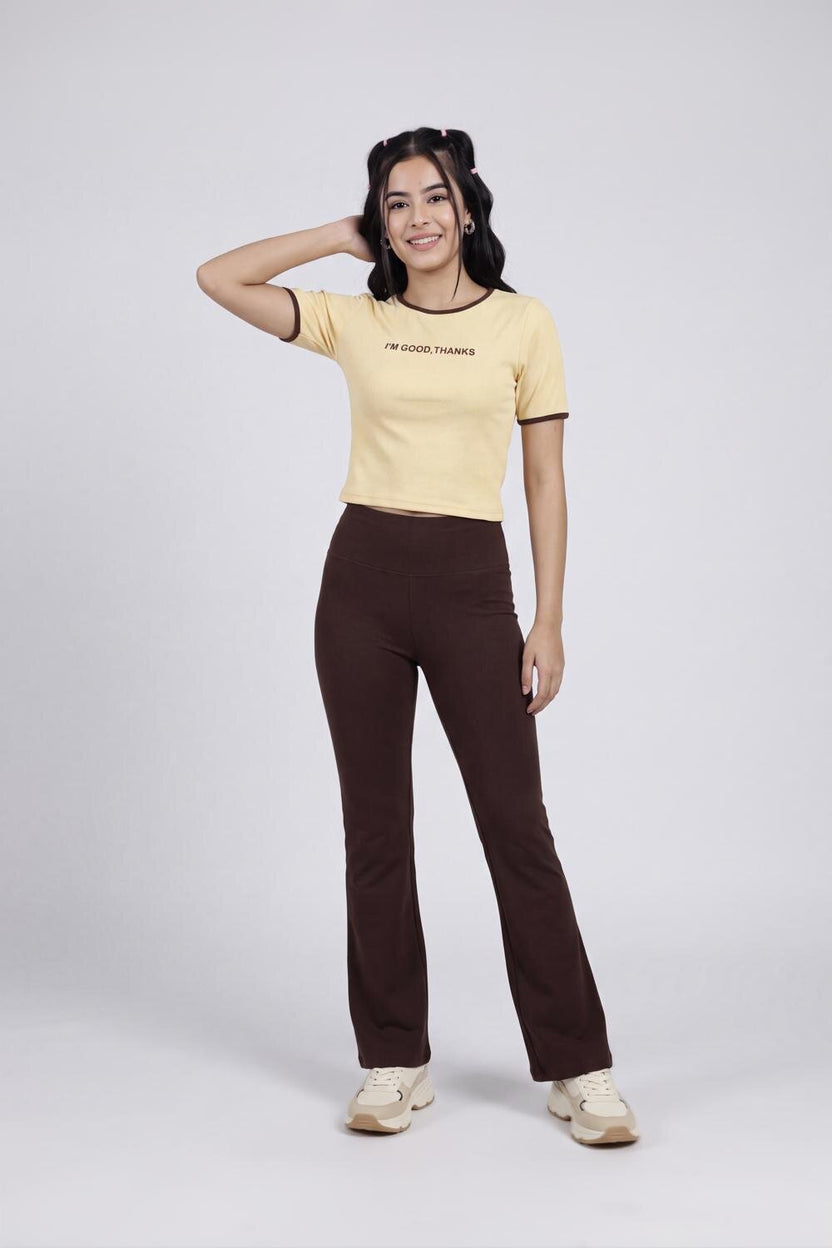 Yellow Regular Fit Crop Top For Women - Image 6