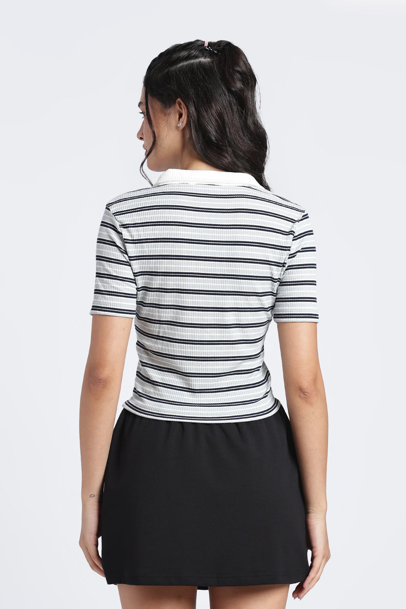 White Slim Fit Crop Top For Women - Image 5