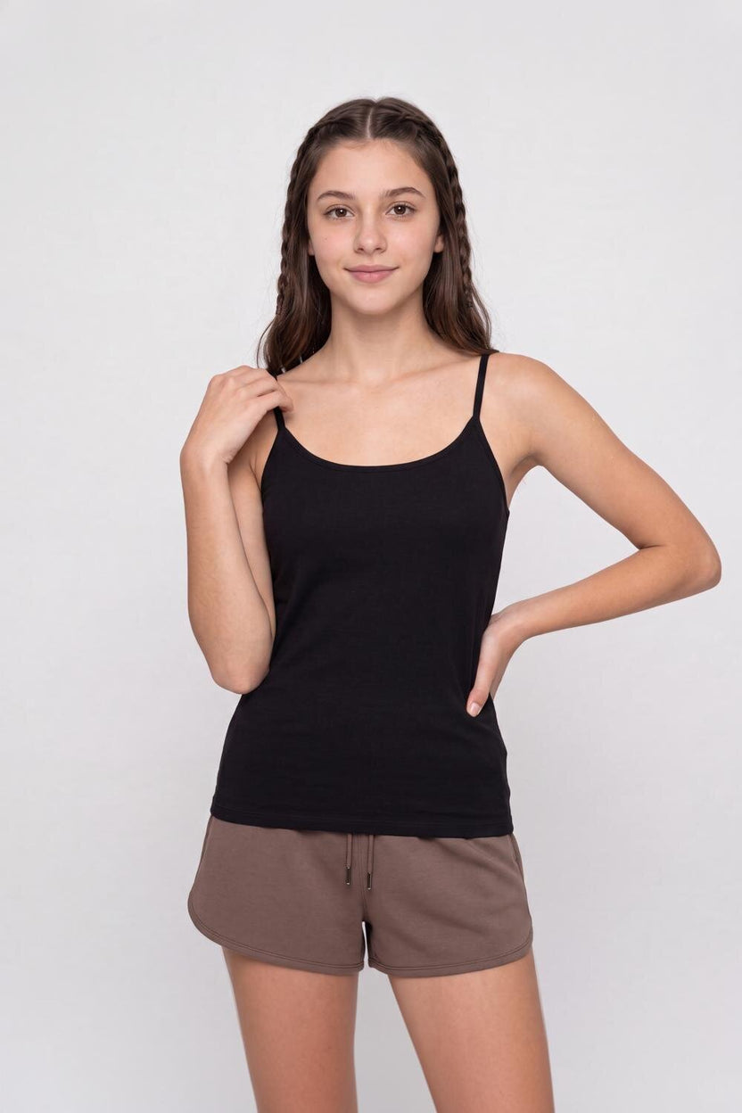 Black Slim Fit Camisole For Women - Image 2