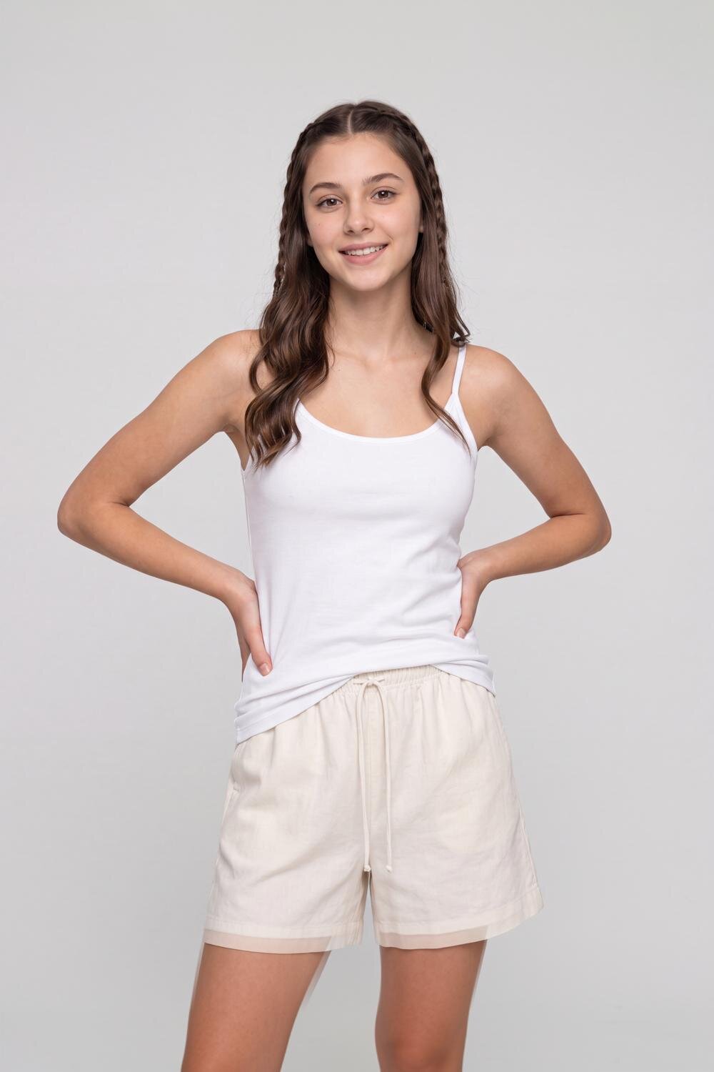 White Slim Fit Camisole For Women - Image 2