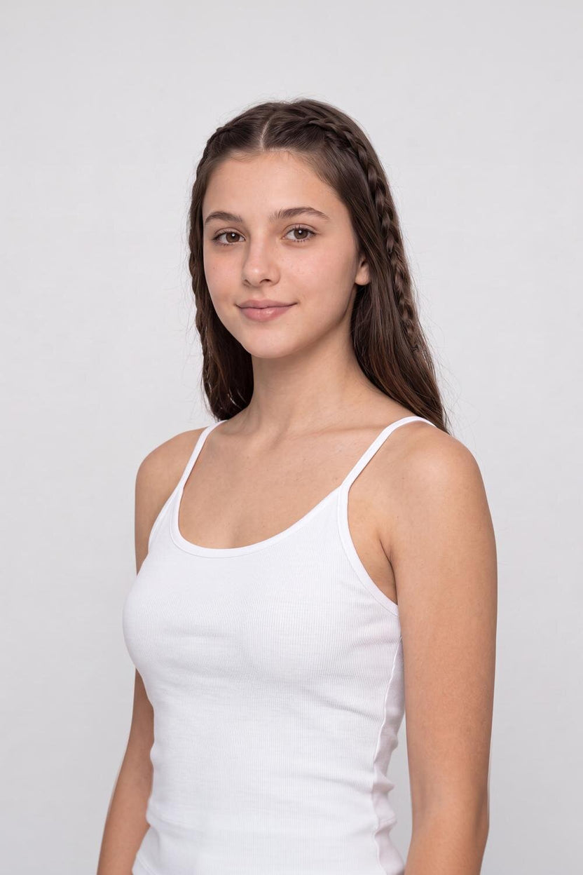 White Slim Fit Camisole For Women - Image 3