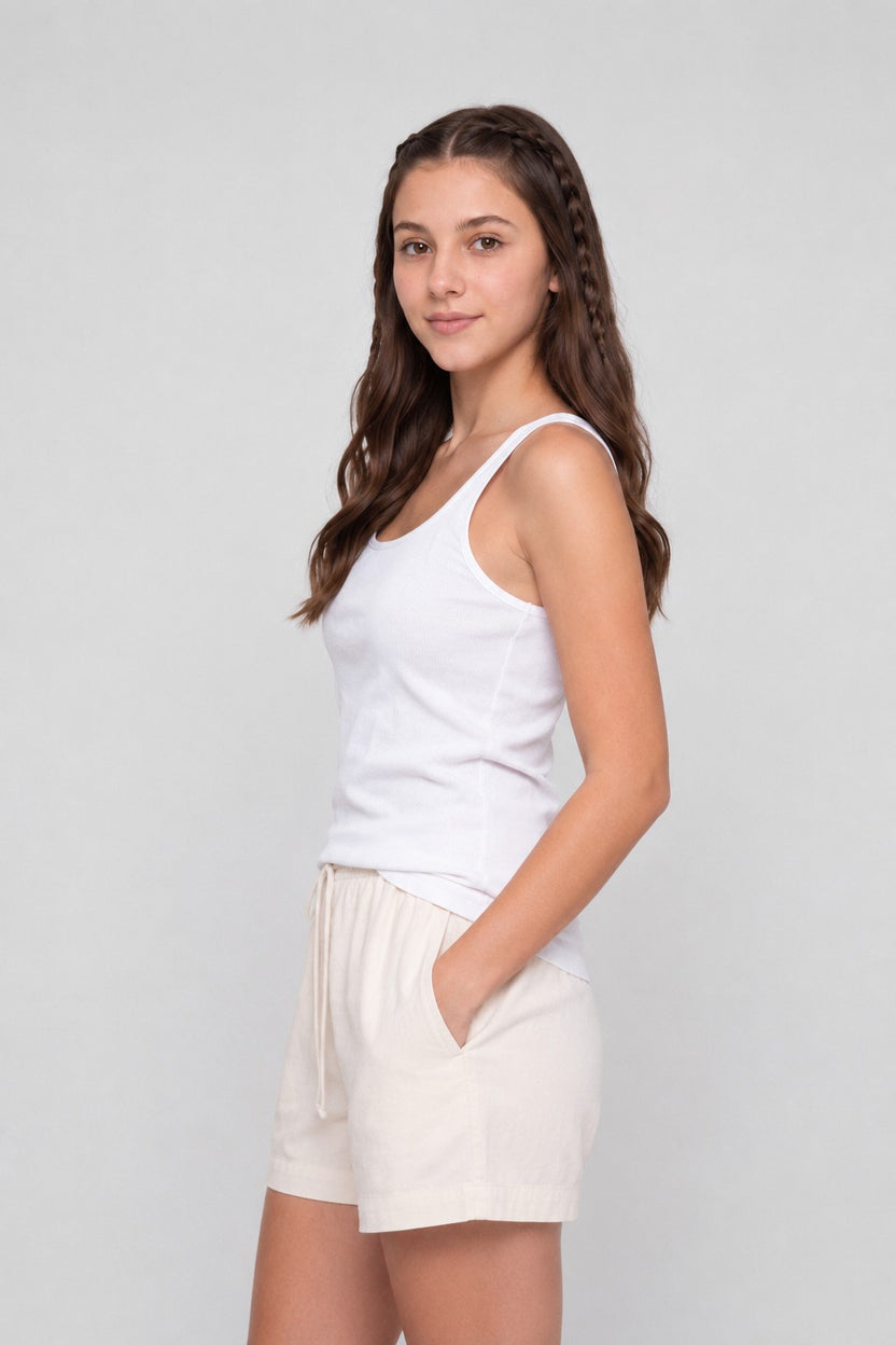 White Slim Fit Camisole For Women - Image 4