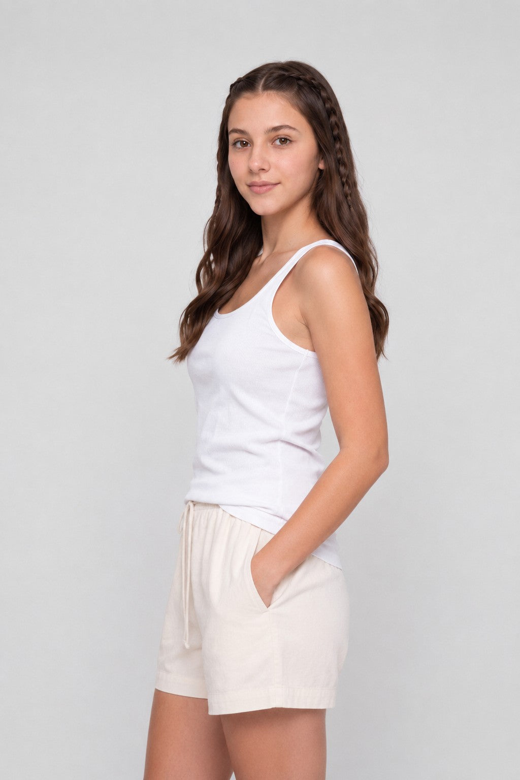 White Slim Fit Camisole For Women - Image 4