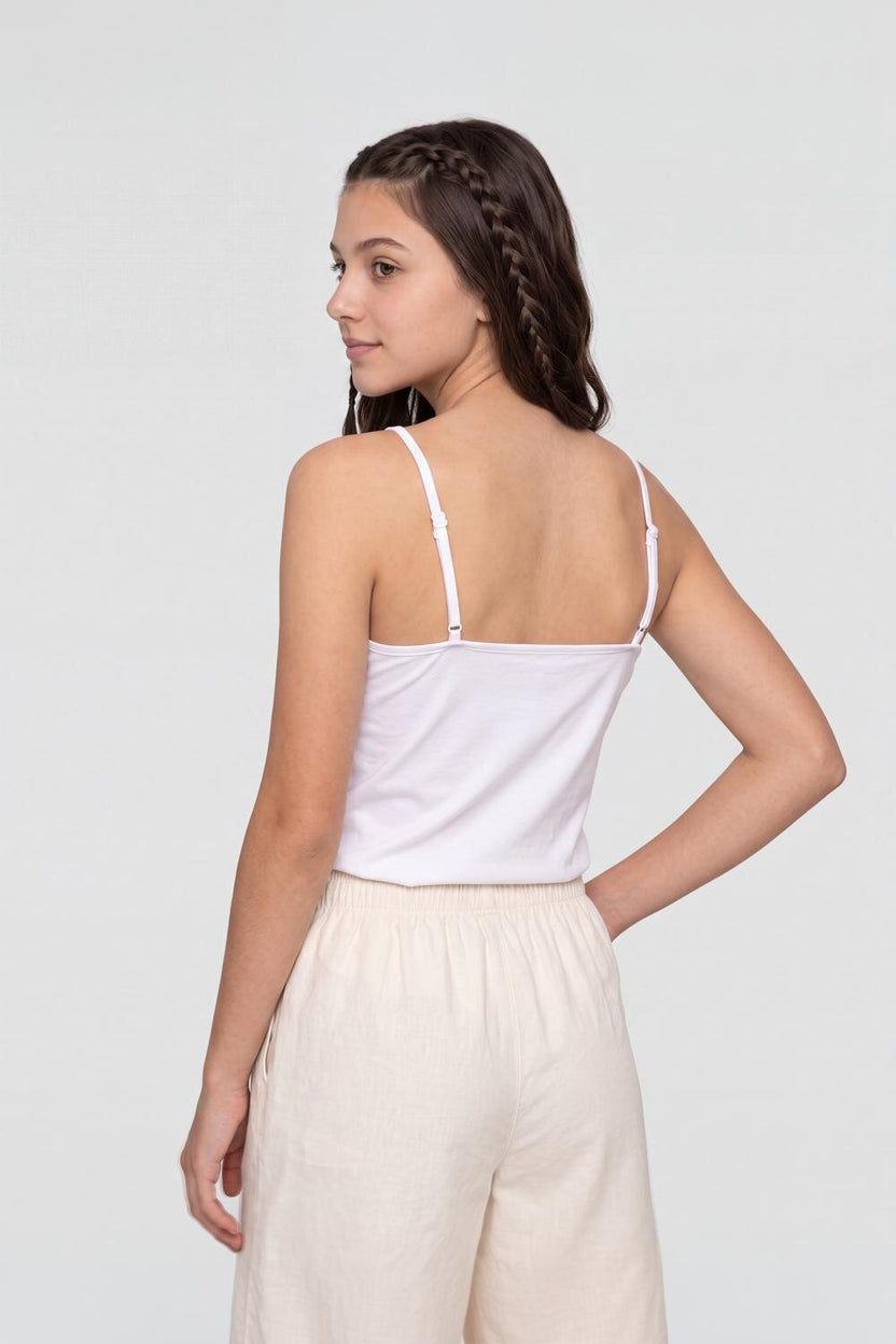 White Slim Fit Camisole For Women - Image 5
