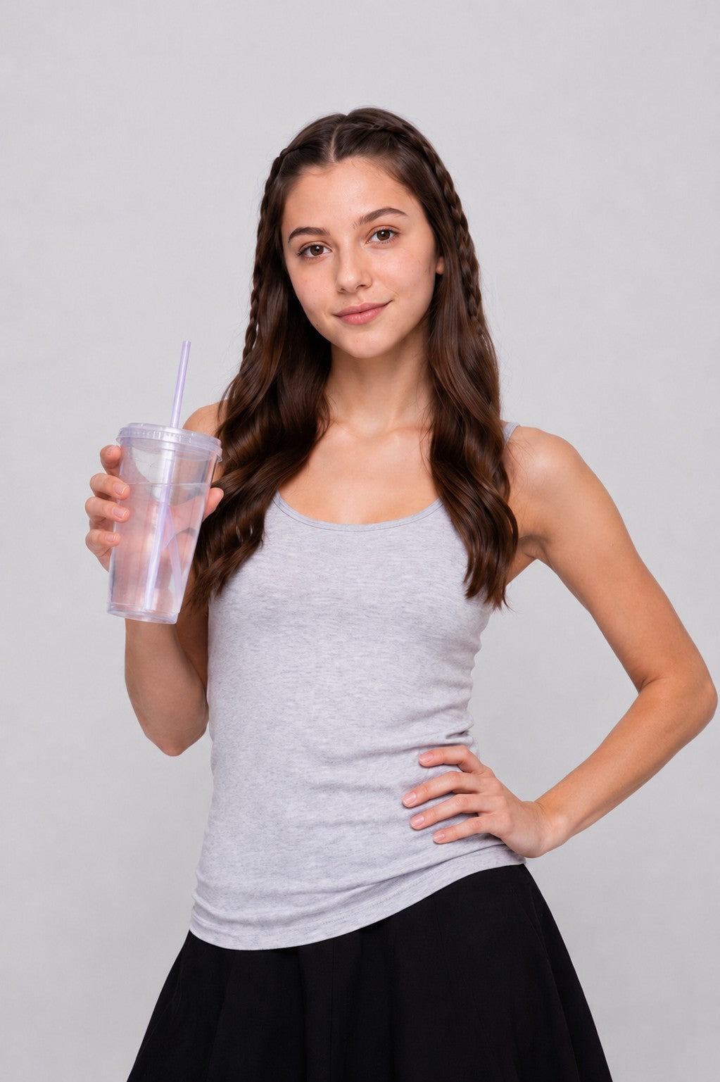 Light Grey Slim Fit Camisole For Women - Image 1