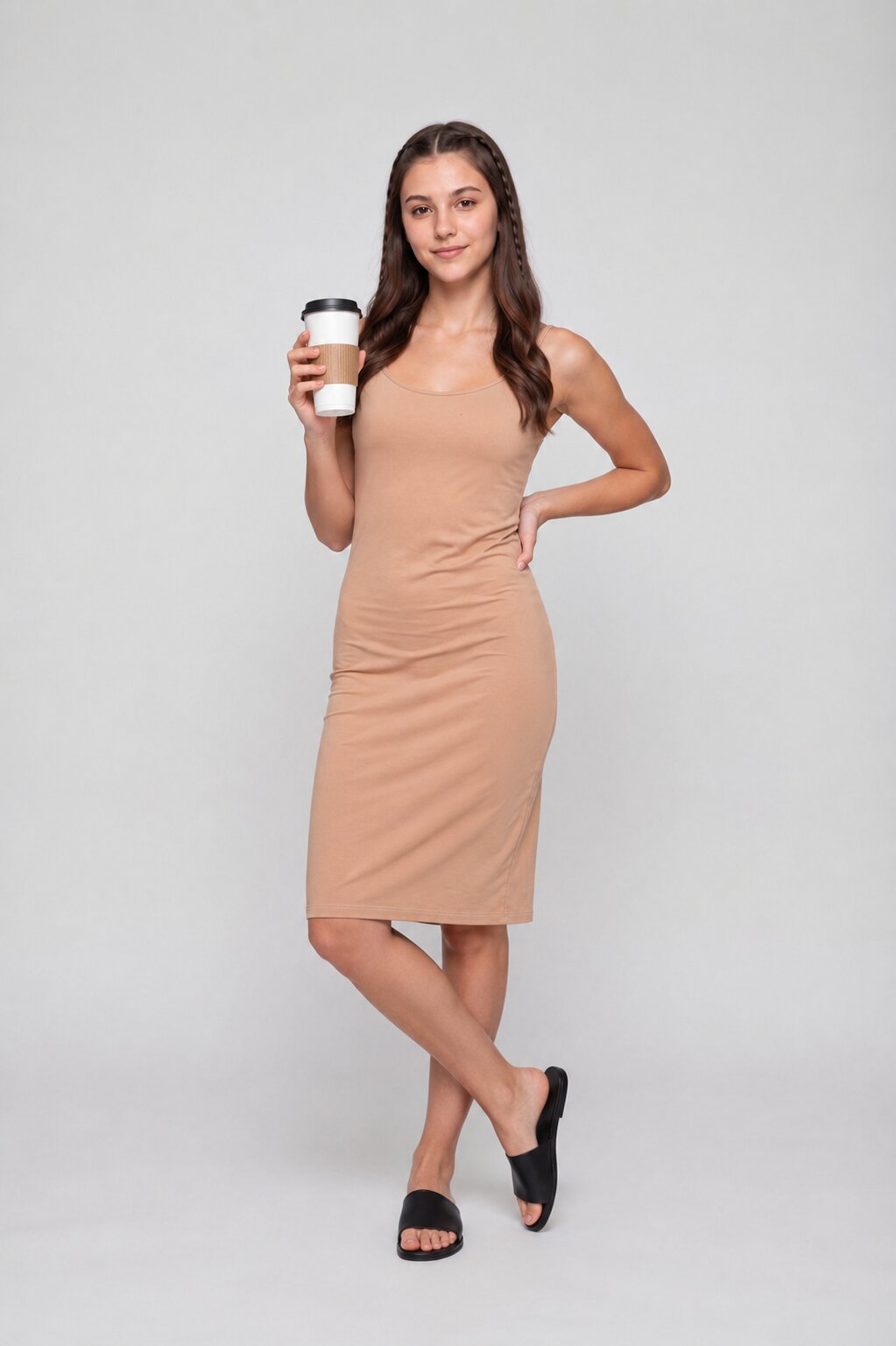 Nude Slim Fit Long Camisole For Women - Image 1