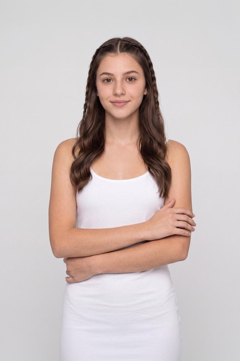 White Slim Fit Long Camisole For Women - Image 3