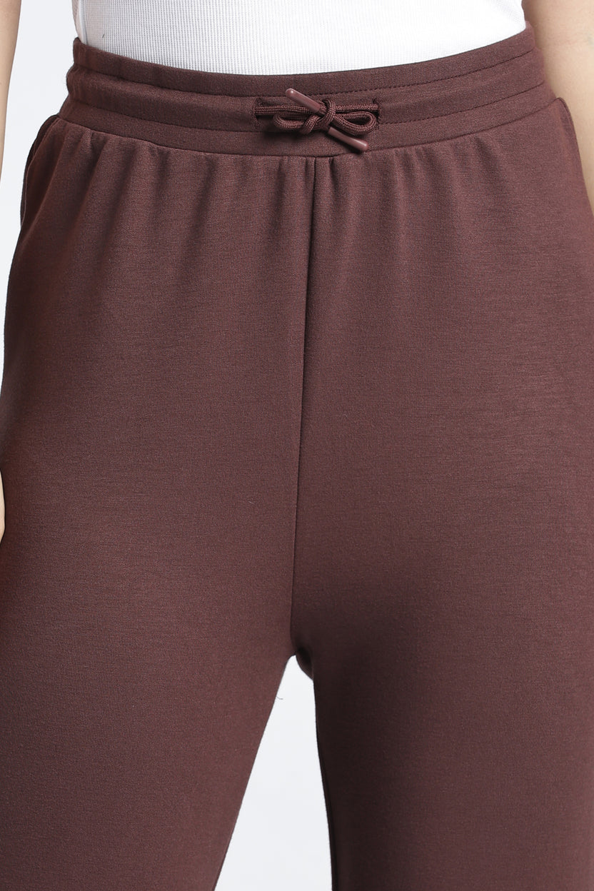 Brown Mid Rise Regular Fit Sweatpant For Women - Image 3