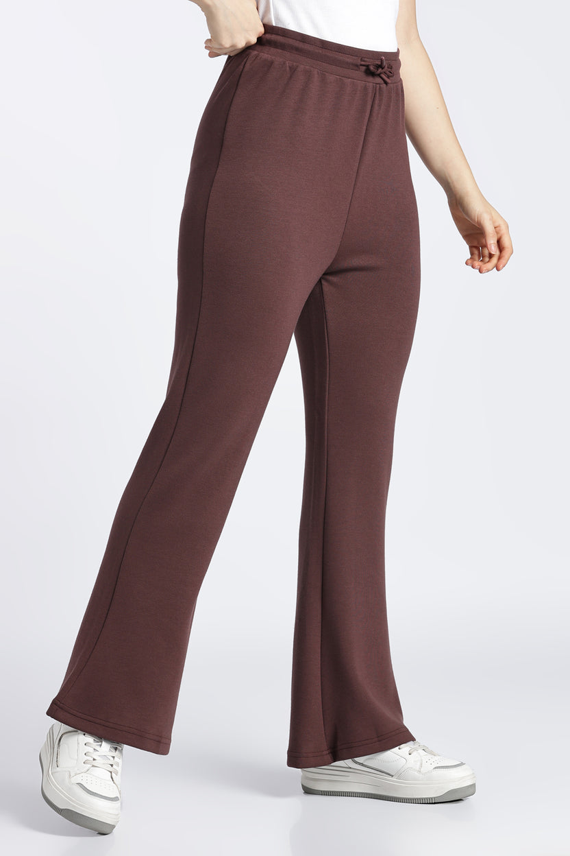 Brown Mid Rise Regular Fit Sweatpant For Women - Image 4