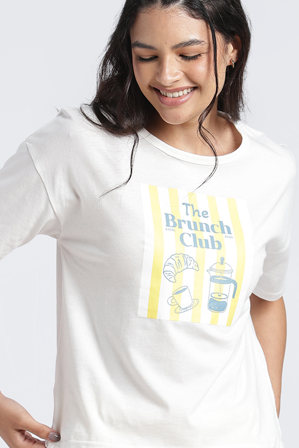 Womens Wear White Graphic Pyjama Set - Image 3