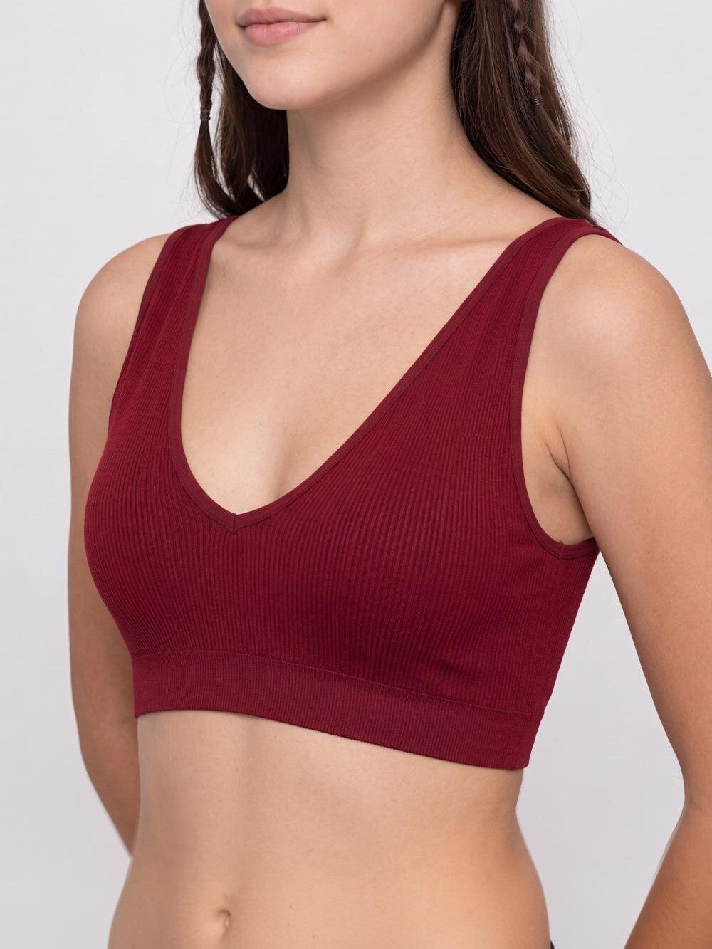 Maroon Nylon Regular Fit Sport Bra For Women - Image 3