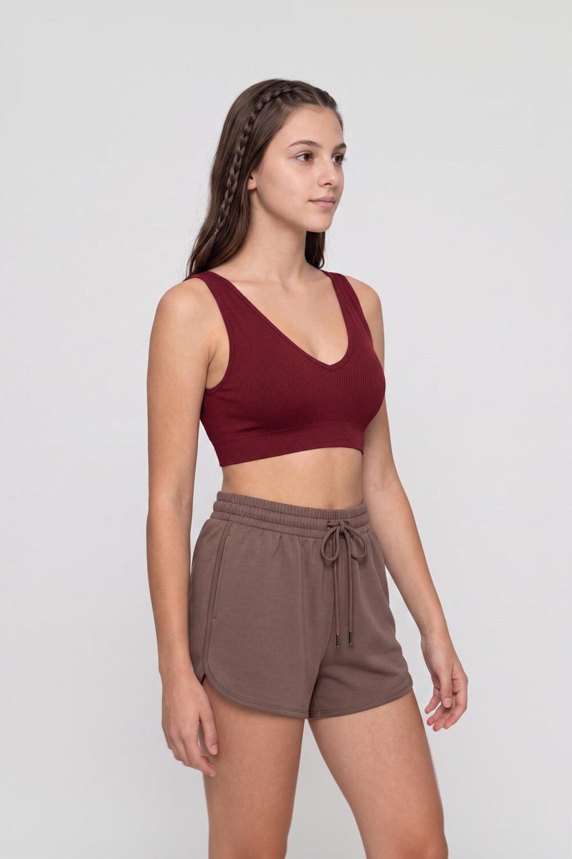 Maroon Nylon Regular Fit Sport Bra For Women - Image 4