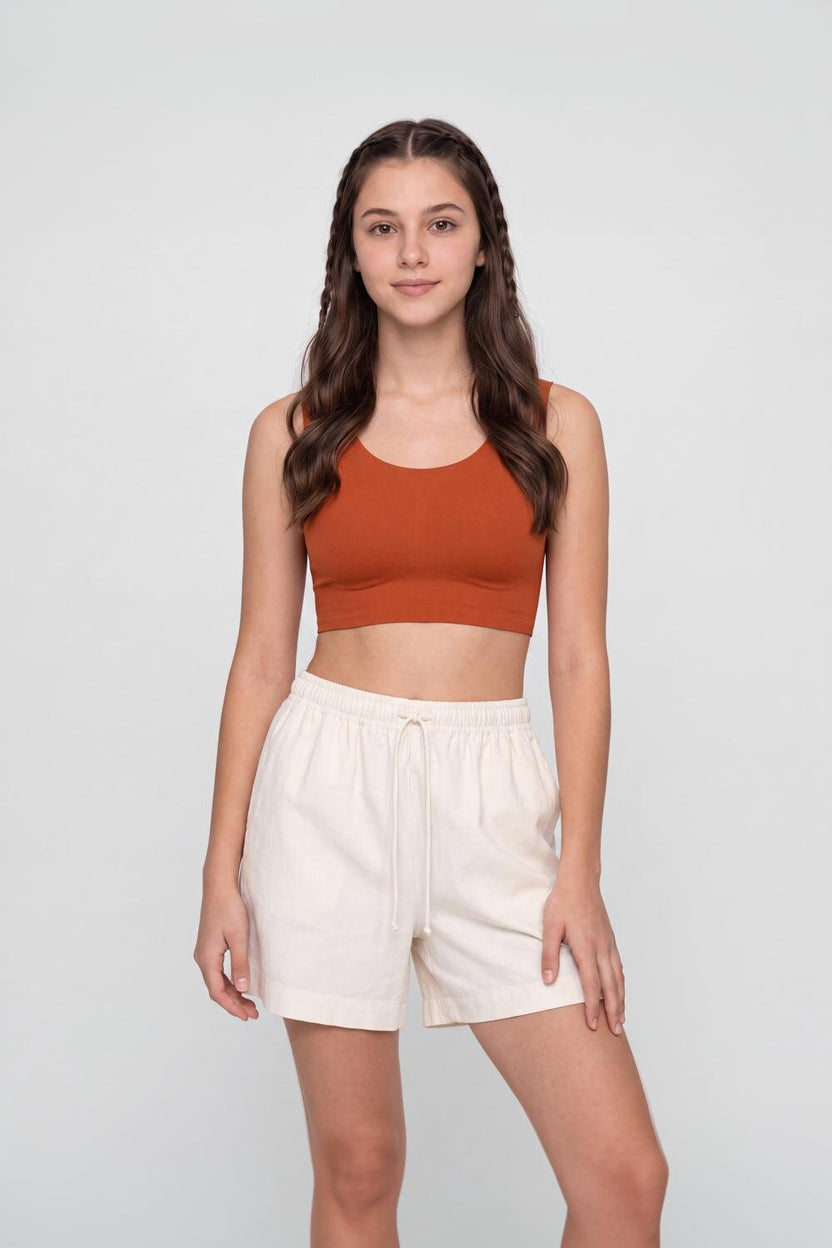 Rust Slim Fit Sport Bra For Women - Image 2
