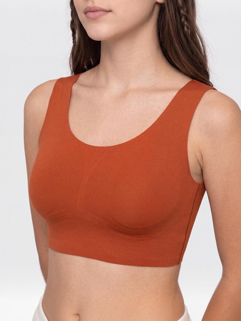 Rust Slim Fit Sport Bra For Women - Image 3