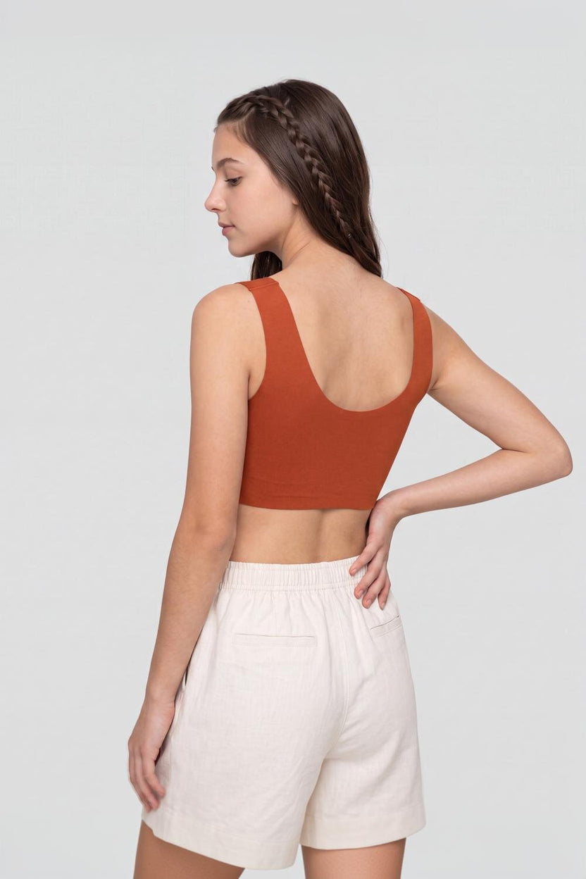 Rust Slim Fit Sport Bra For Women - Image 5