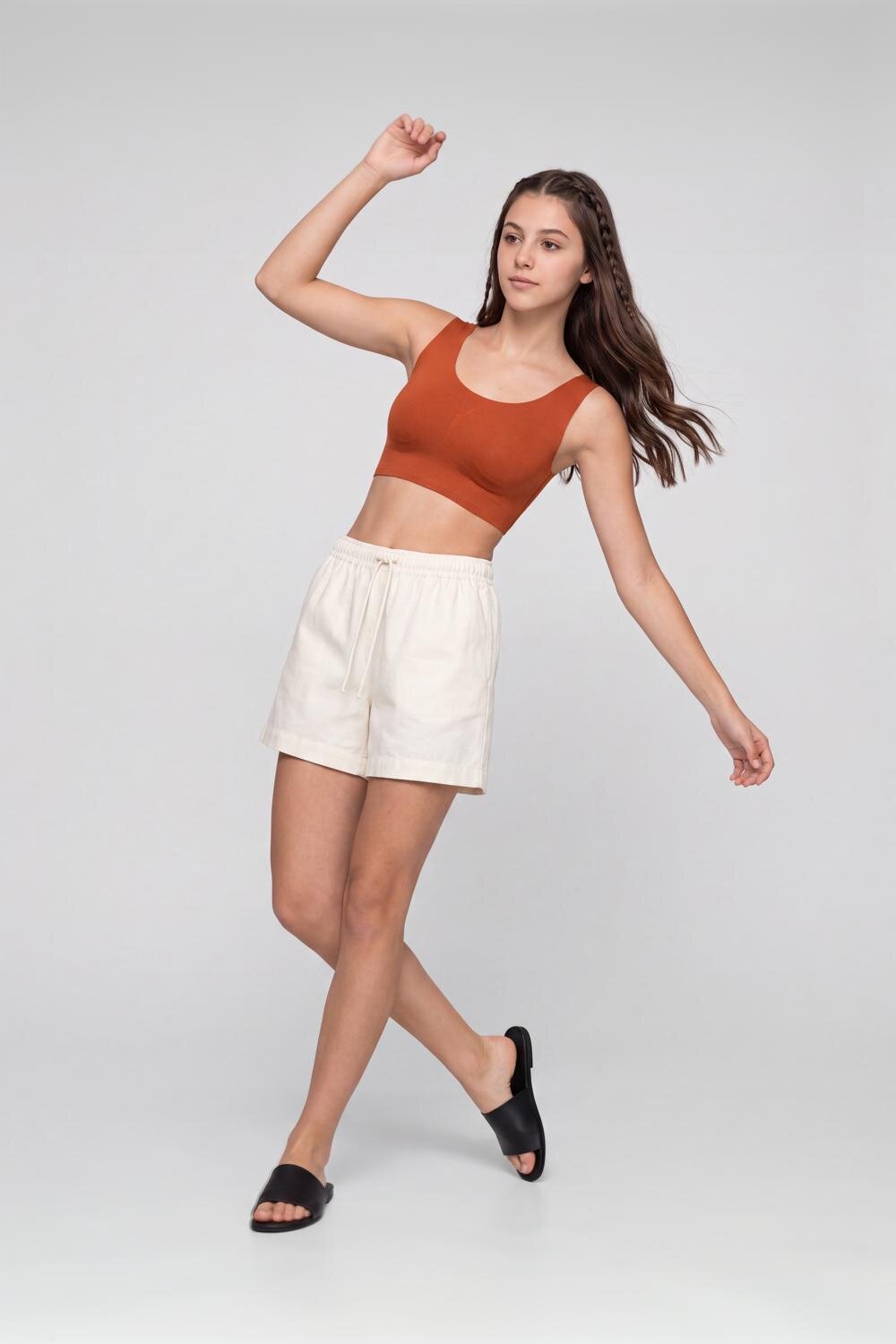Rust Slim Fit Sport Bra For Women - Image 6