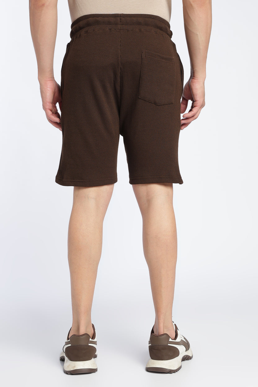 Brown Regular Fit Shorts With 2 Pocket For Men - Image 5
