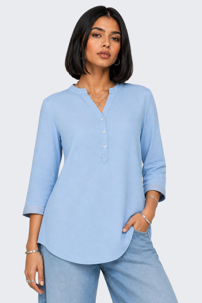 Womens Regular Fit Light Blue Essential Tunic - Image 2