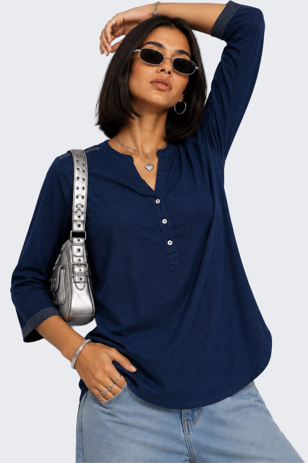 Womens Regular Fit Navy Essential Tunic - Image 1