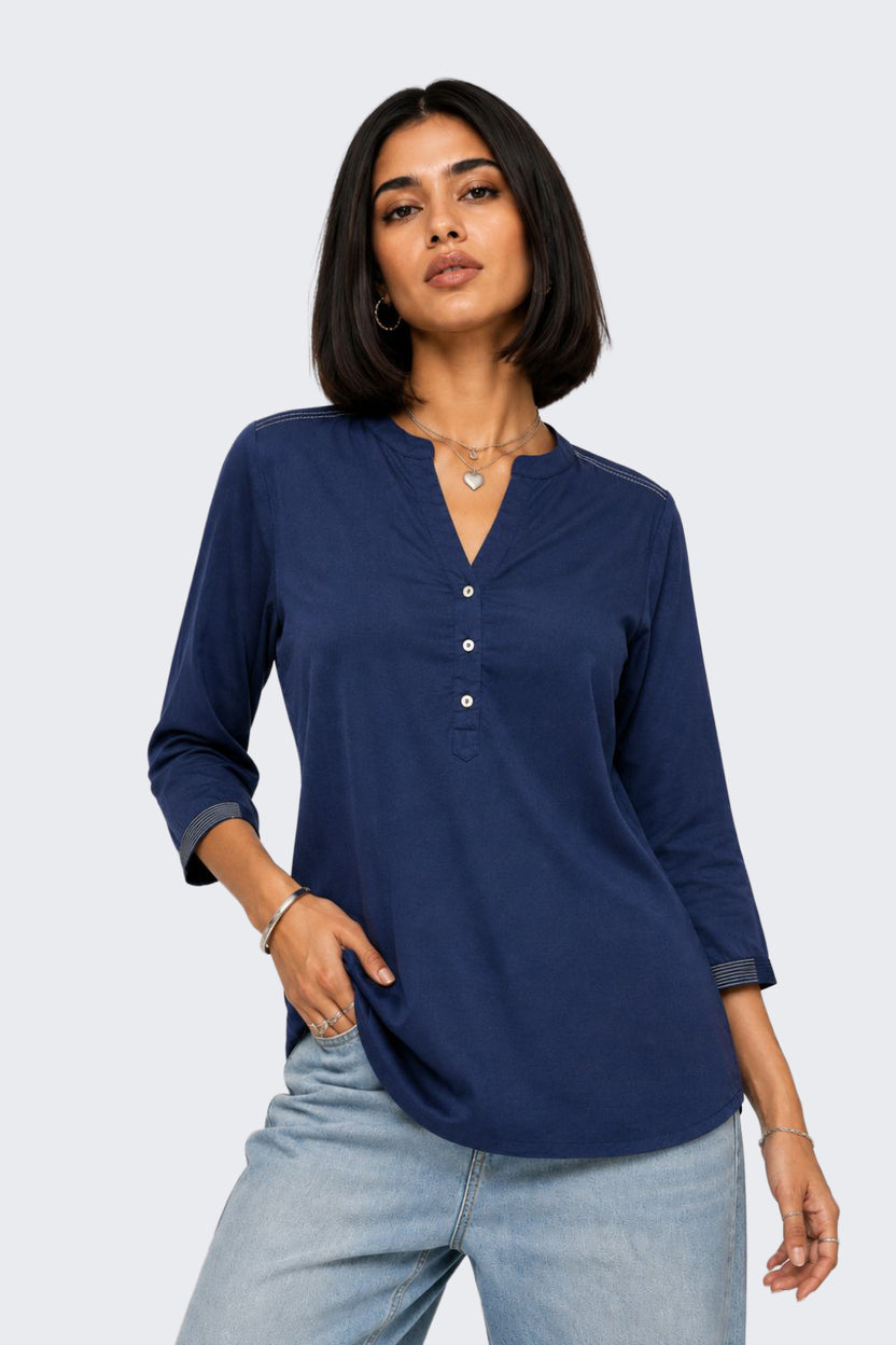 Womens Regular Fit Navy Essential Tunic - Image 2