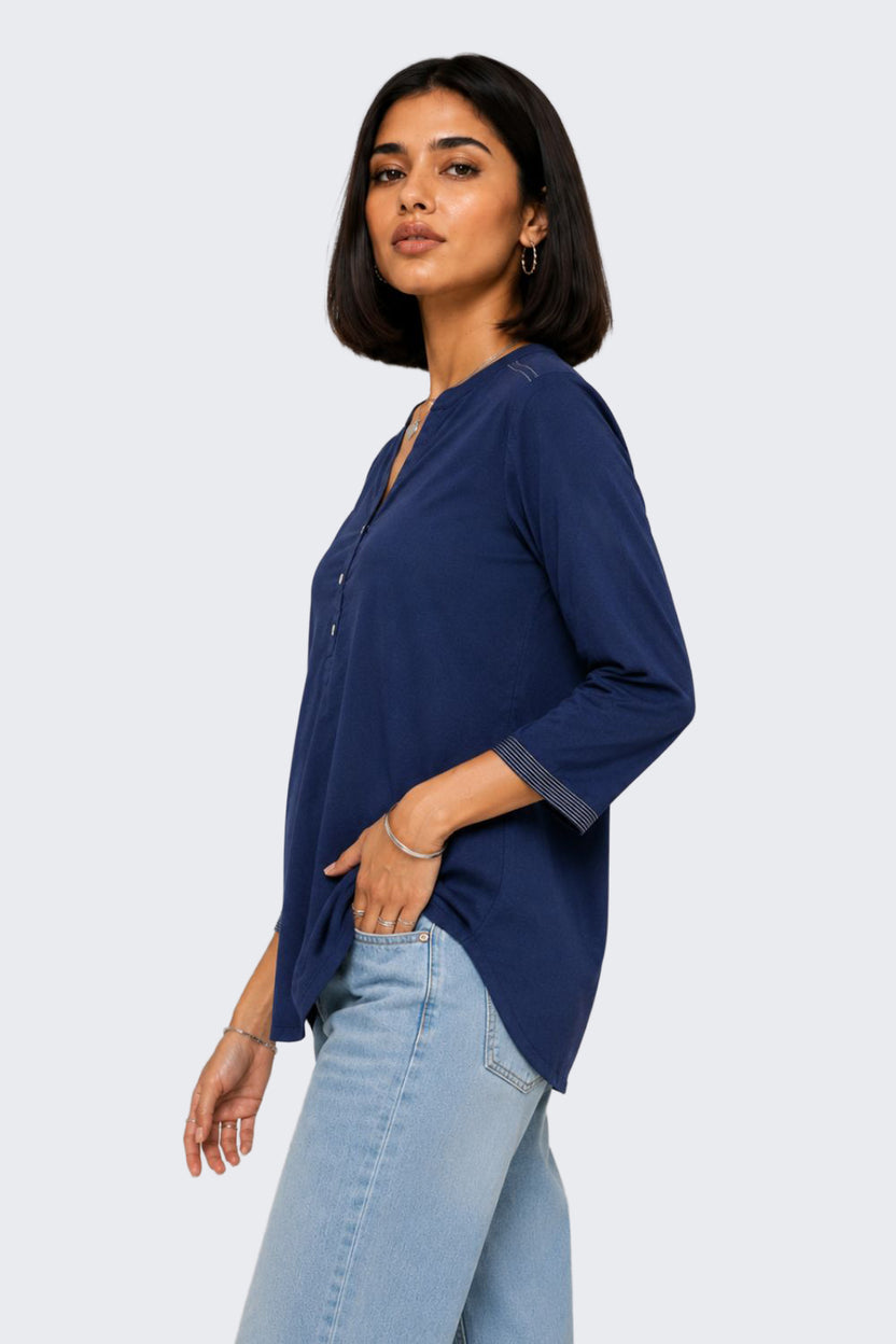 Womens Regular Fit Navy Essential Tunic - Image 4