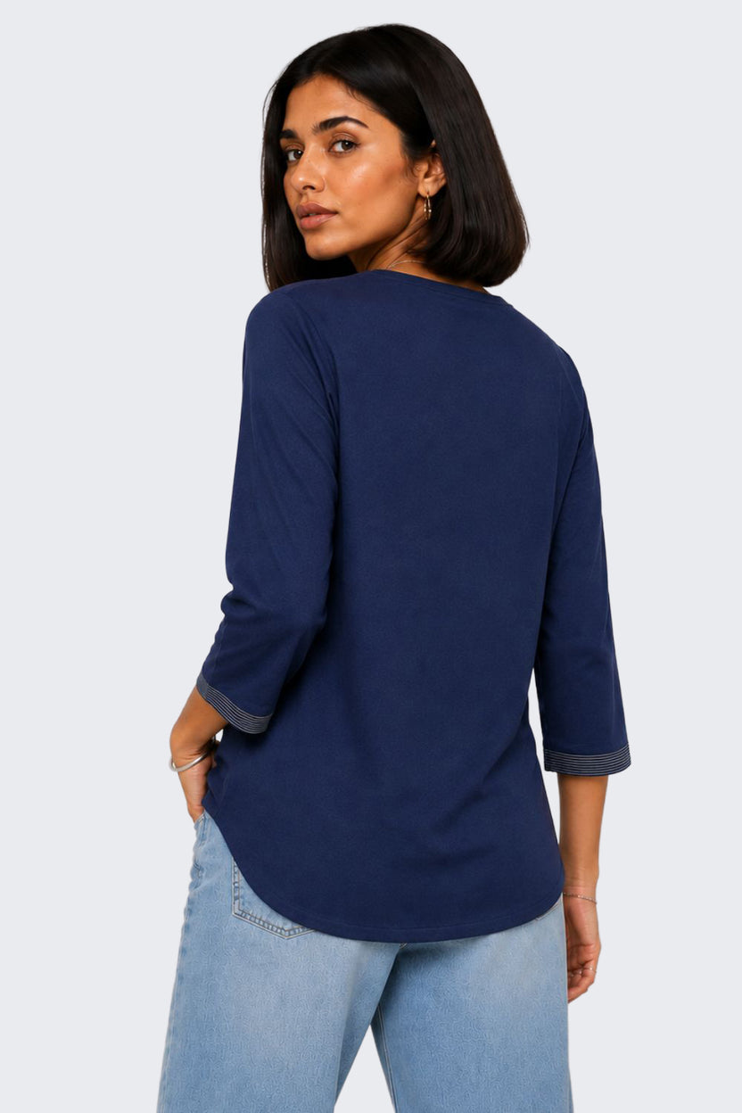 Womens Regular Fit Navy Essential Tunic - Image 5