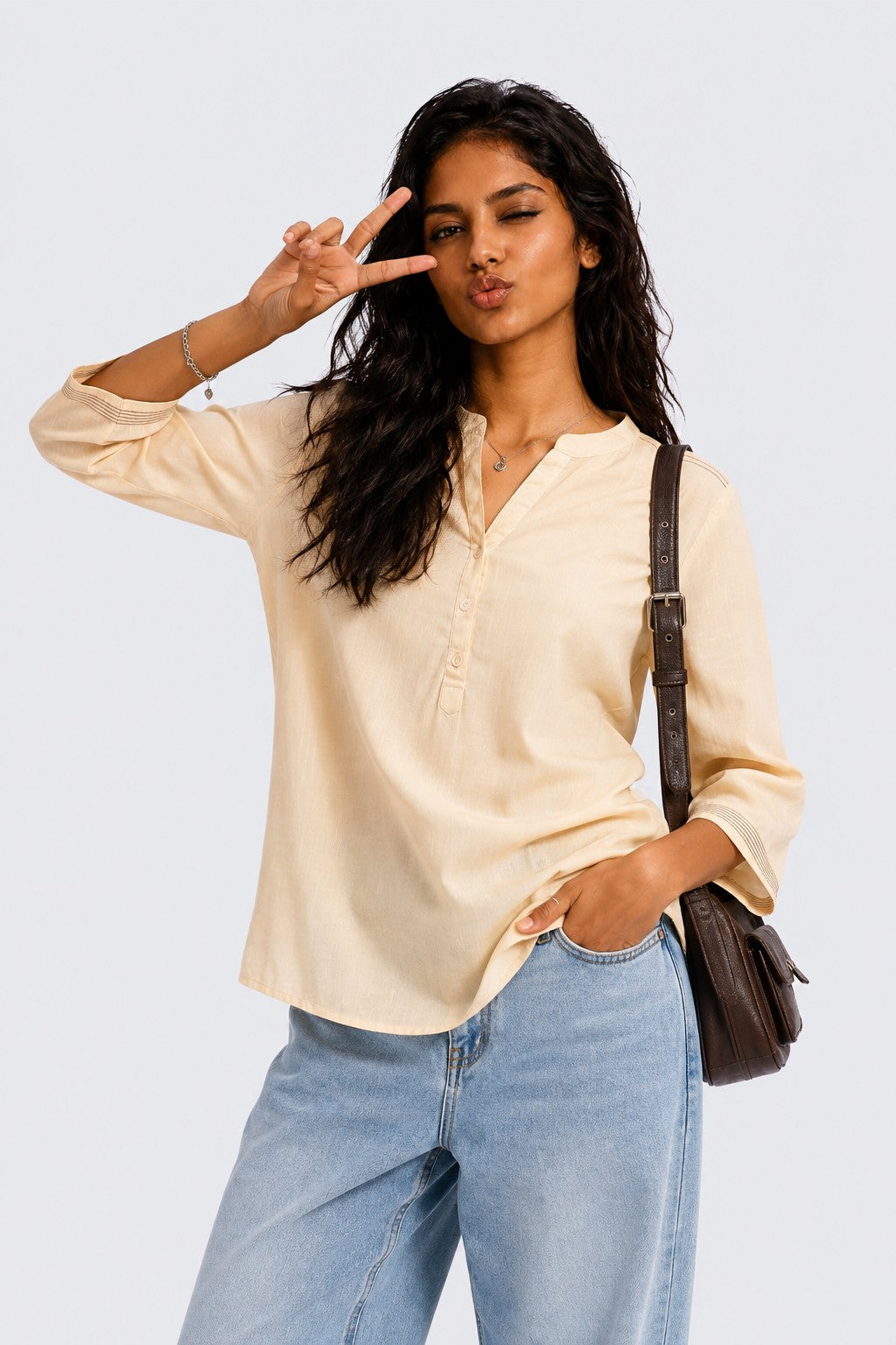 Womens Regular Fit Beige Essential Tunic - Image 1