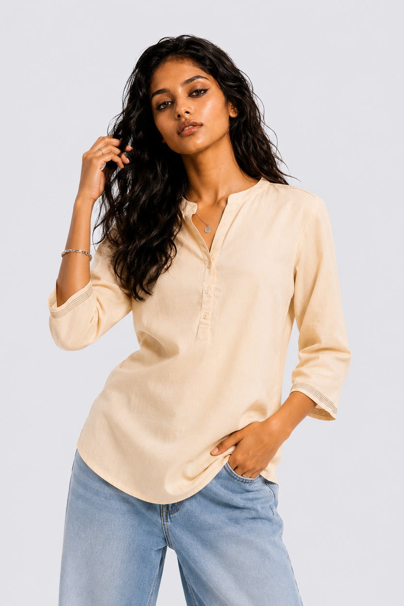 Womens Regular Fit Beige Essential Tunic - Image 2