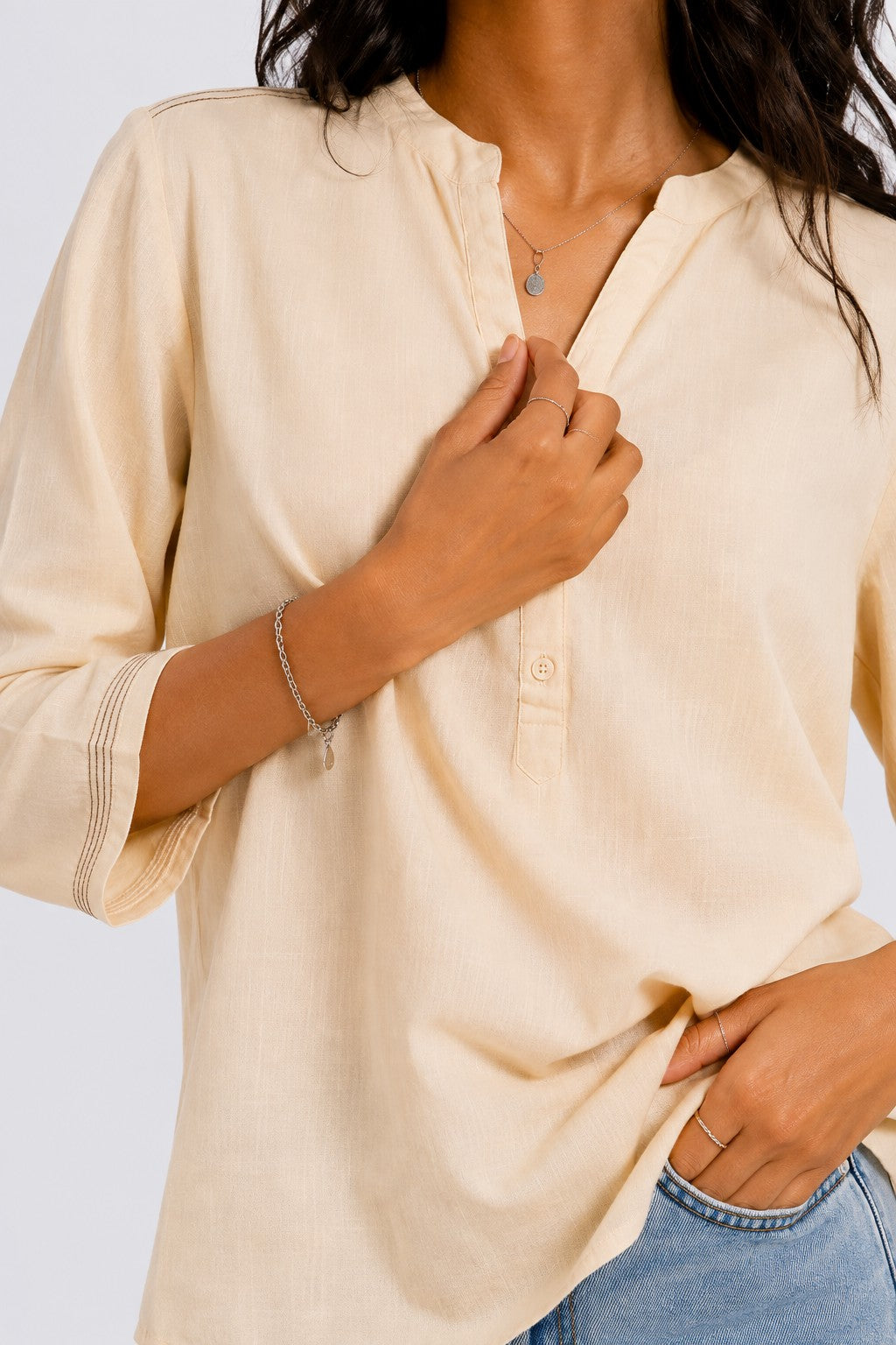 Womens Regular Fit Beige Essential Tunic - Image 3